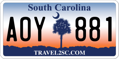 SC license plate AOY881