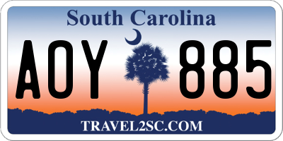 SC license plate AOY885