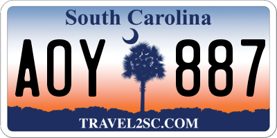 SC license plate AOY887