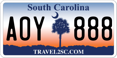 SC license plate AOY888