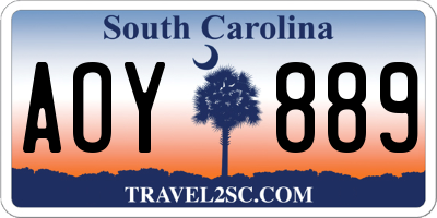 SC license plate AOY889