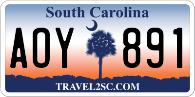 SC license plate AOY891