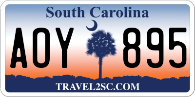SC license plate AOY895