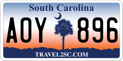 SC license plate AOY896