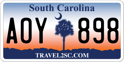 SC license plate AOY898