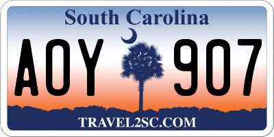 SC license plate AOY907