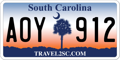 SC license plate AOY912