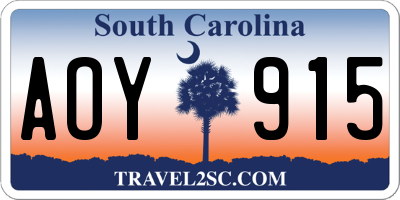 SC license plate AOY915