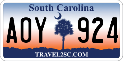 SC license plate AOY924