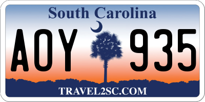 SC license plate AOY935