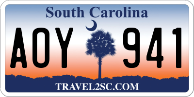 SC license plate AOY941