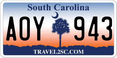 SC license plate AOY943