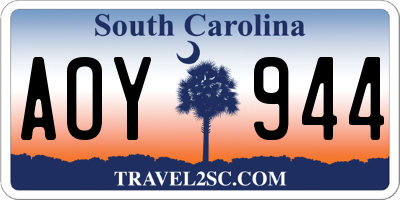 SC license plate AOY944