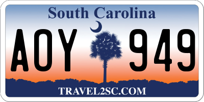SC license plate AOY949
