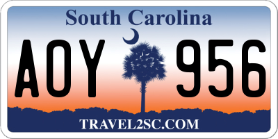 SC license plate AOY956
