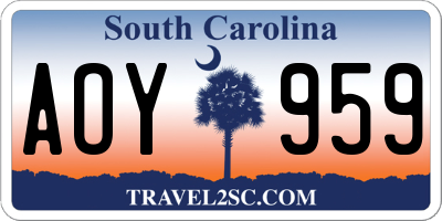 SC license plate AOY959