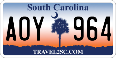 SC license plate AOY964