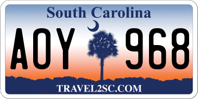 SC license plate AOY968