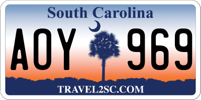 SC license plate AOY969