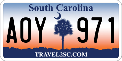 SC license plate AOY971