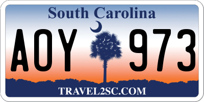 SC license plate AOY973