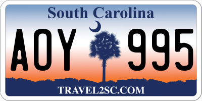 SC license plate AOY995