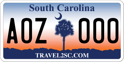 SC license plate AOZ000