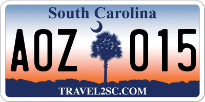 SC license plate AOZ015