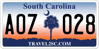 SC license plate AOZ028