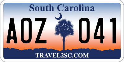 SC license plate AOZ041