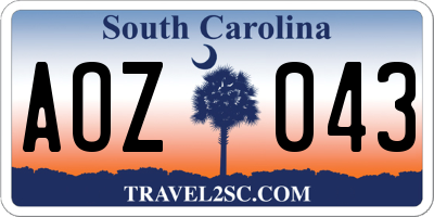 SC license plate AOZ043