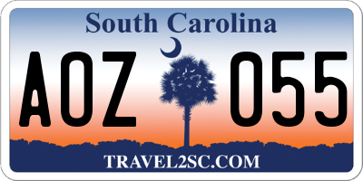 SC license plate AOZ055