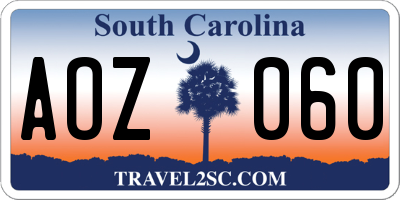 SC license plate AOZ060