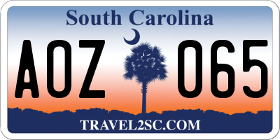 SC license plate AOZ065