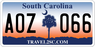 SC license plate AOZ066