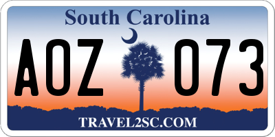 SC license plate AOZ073