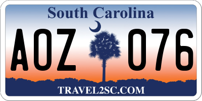 SC license plate AOZ076