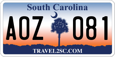 SC license plate AOZ081