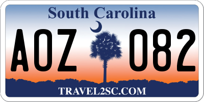 SC license plate AOZ082