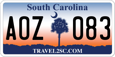 SC license plate AOZ083