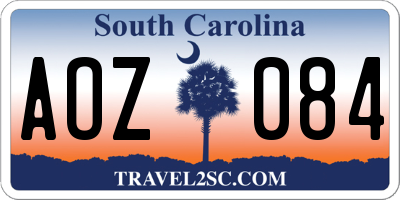 SC license plate AOZ084