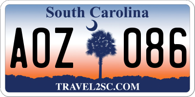 SC license plate AOZ086