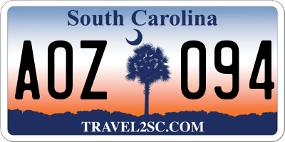 SC license plate AOZ094