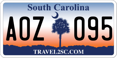 SC license plate AOZ095