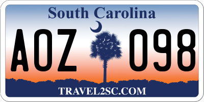 SC license plate AOZ098