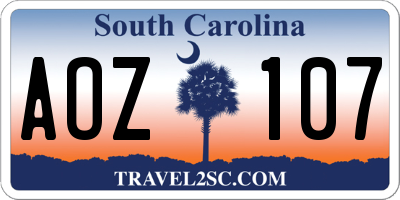 SC license plate AOZ107