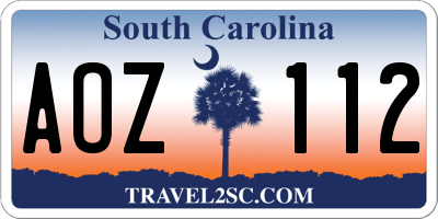 SC license plate AOZ112