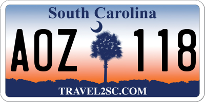 SC license plate AOZ118