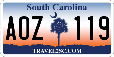 SC license plate AOZ119