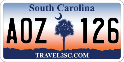 SC license plate AOZ126
